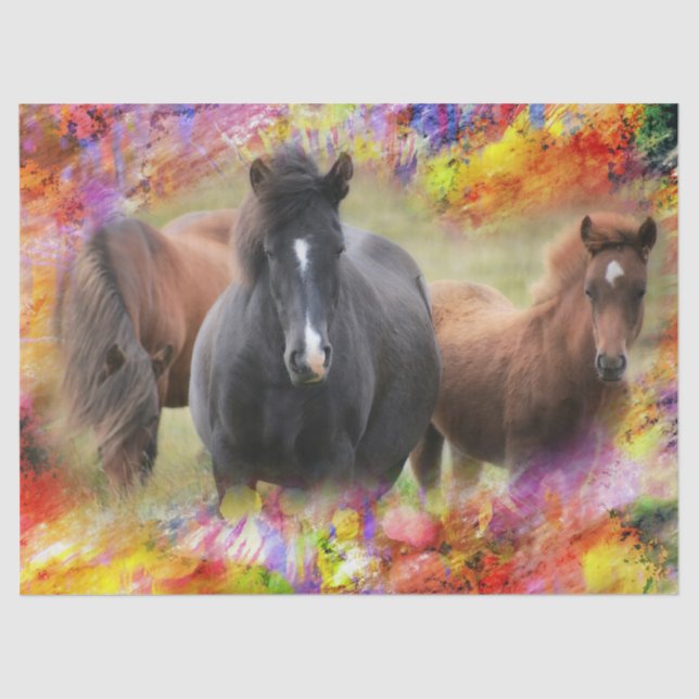 Horses Colorful Tissue Paper (Front)