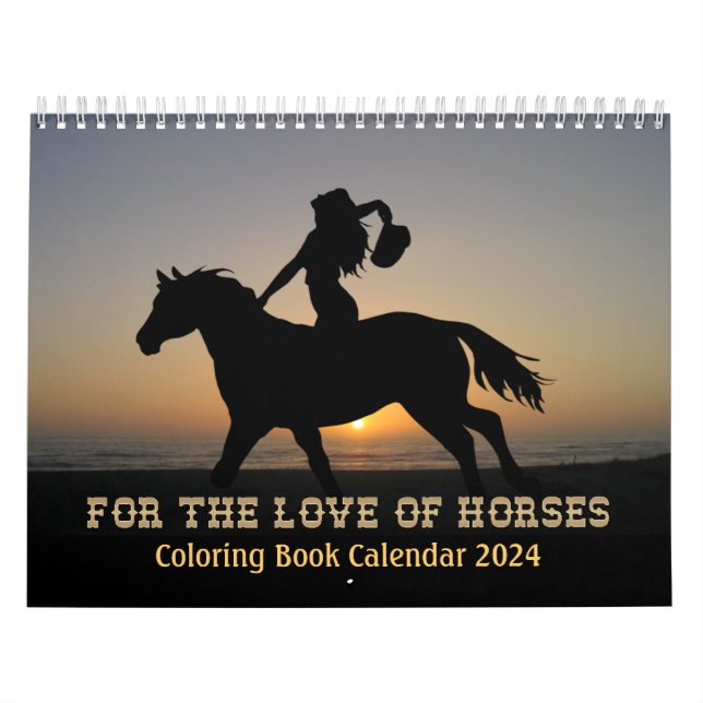 Horses Coloring Book Calendar 2024 (Cover)