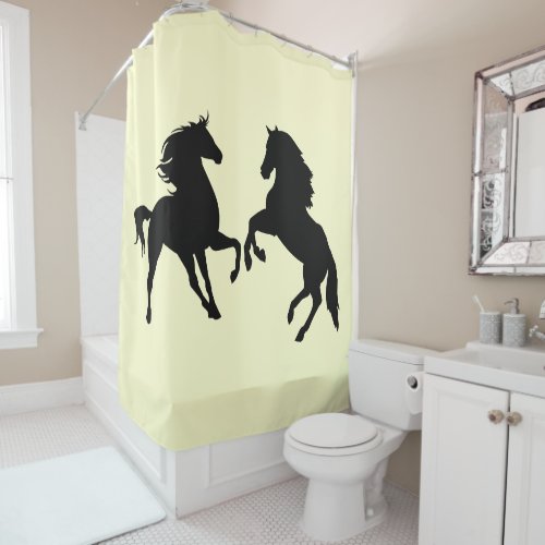 Horses Couple Yellow Shower Curtain _ Your Colors