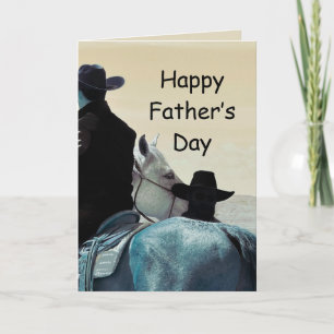 Horses & cowboys ride to the sun Hats on! Card