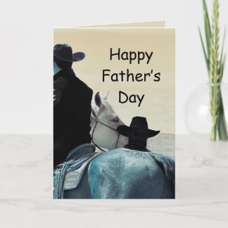 Horses & cowboys ride to the sun Hats on! Card