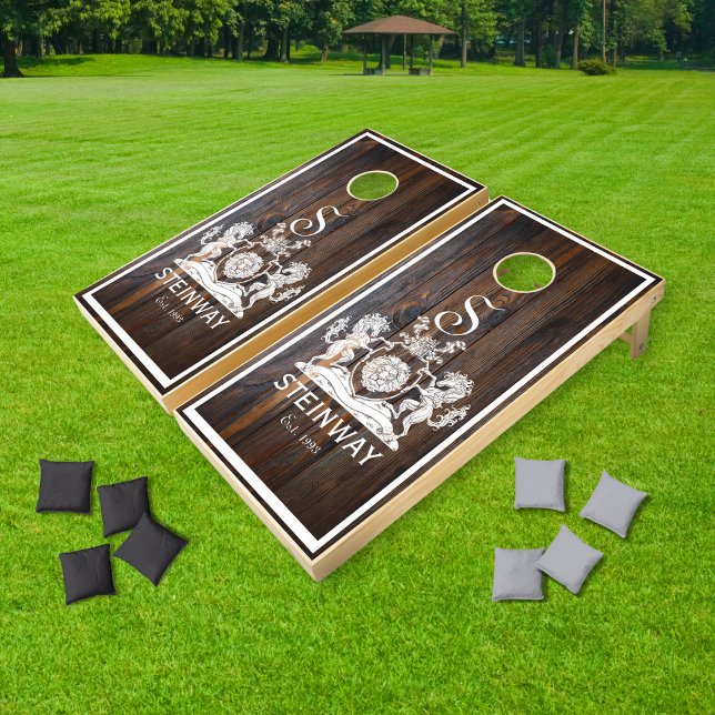 Horses Crest Monogram Cornhole Set (Creator Uploaded)