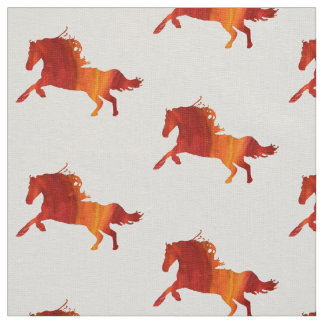Horses Custom Ivory Linen (54" width) Fabric