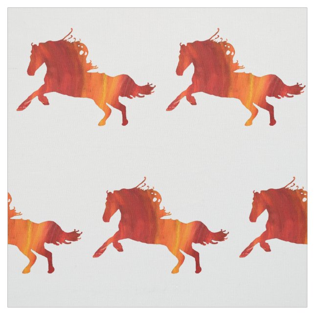 Horses Custom Pima Cotton  Fabric (Swatch)