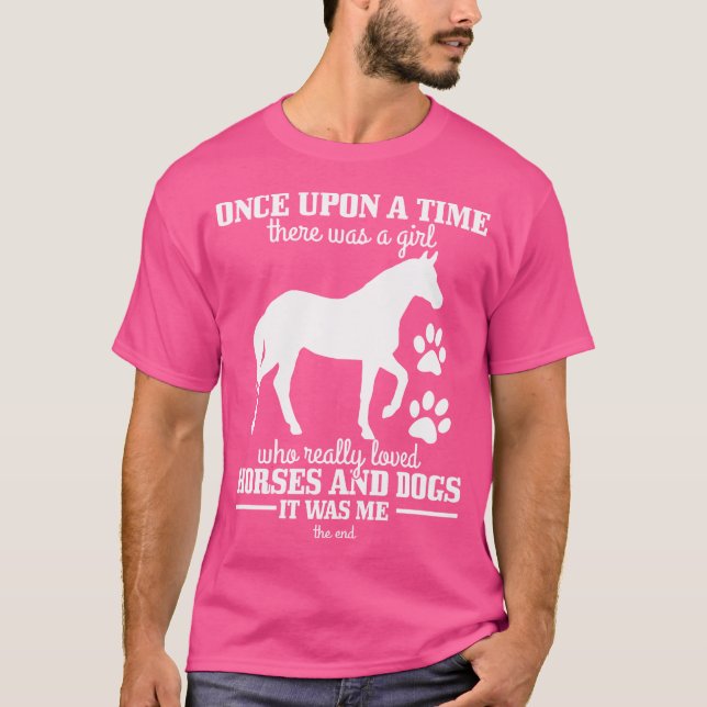 Horses Dogs Funny Horse Riding Horse Girl T-Shirt (Front)