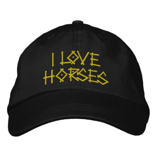 HORSES EMBROIDERED BASEBALL CAP