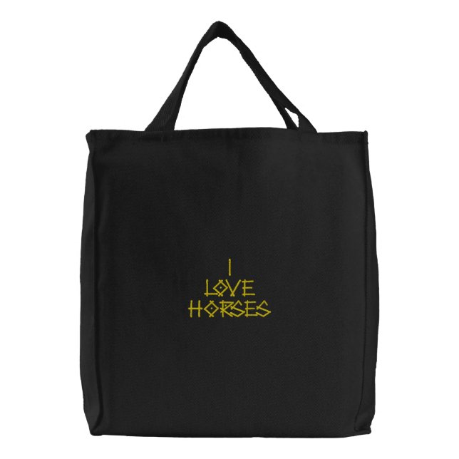 HORSES EMBROIDERED TOTE BAG (Front)
