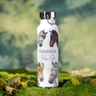 Horses equestrian elegant birthday party gifts water bottle