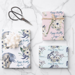 Horses equestrian horse lovers personalized wrapping paper sheets