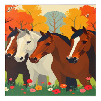 HORSES-FAMILY. ACRYLIC PRINT