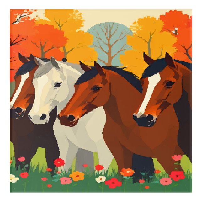 HORSES-FAMILY. ACRYLIC PRINT (Front)
