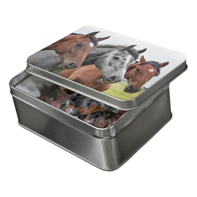 Horses Farm Animal Nature Jigsaw Puzzle (Lid Open)