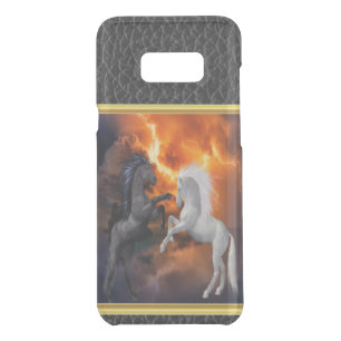 Horses fighting in a bad lightning storm uncommon samsung galaxy s8+ case
