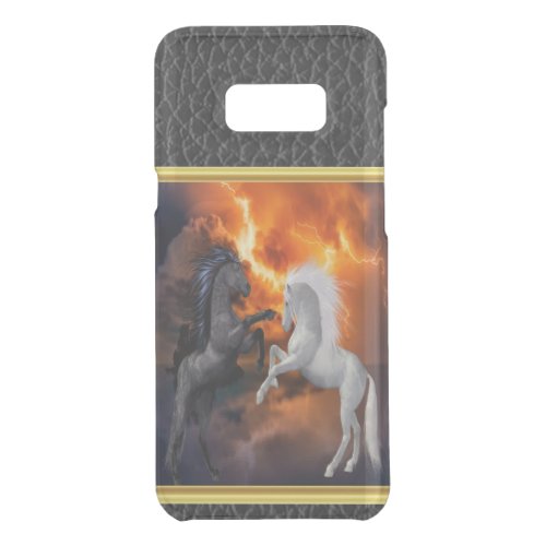 Horses fighting in a bad lightning storm uncommon samsung galaxy s8 case