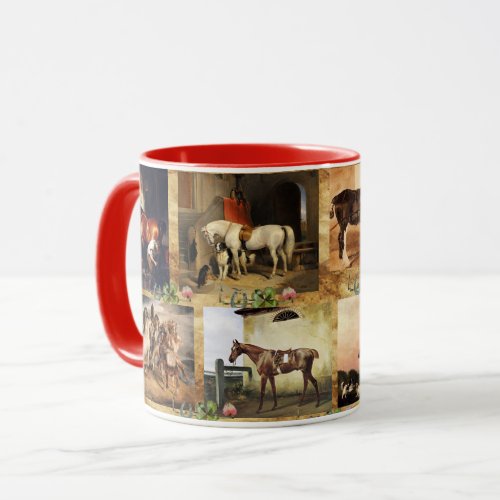 HORSES FINE ART PAINTINGS PARCHMENTHORSE SHOES MUG