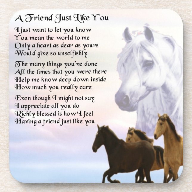 Horses - Friend Poem Coaster (Front)