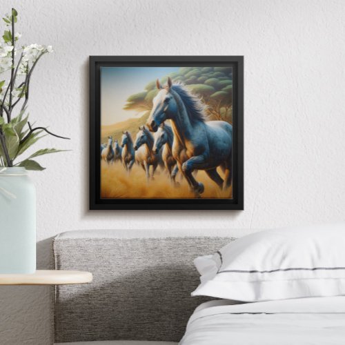 Horses Galloping Across the Meadow Poster