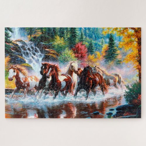 Horses Galloping in the Forest Jigsaw Puzzle