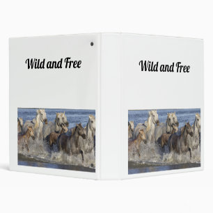 Horses galloping in the water 3 ring binder