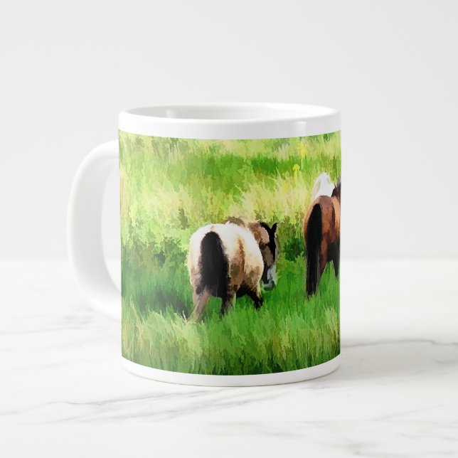HORSES GIANT COFFEE MUG (Front Left)