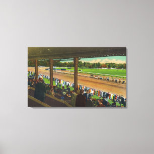 Horses Going to the Post at Race Track Canvas Print