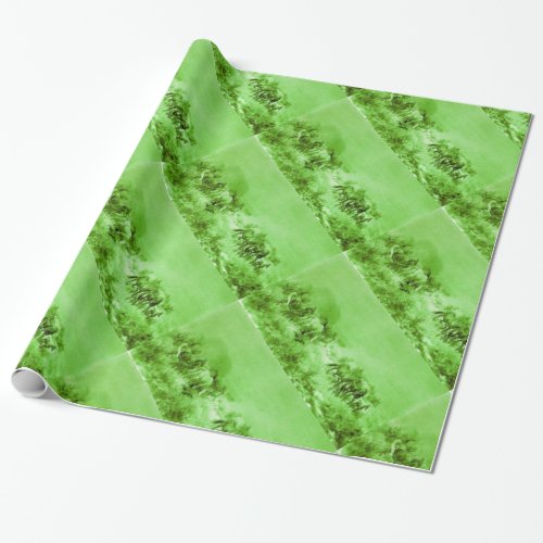 HORSES GRAZING Antique Light Green Wrapping Paper