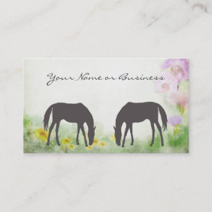 Horses Grazing Business or Personal Calling Card