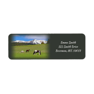 Horses Grazing return address Label