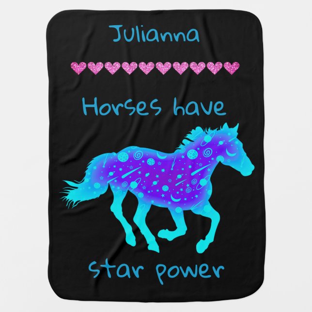 Horses Have Star Power   Baby Blanket (Front)