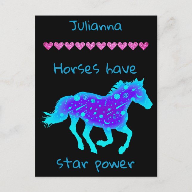Horses Have Star Power     Postcard (Front)