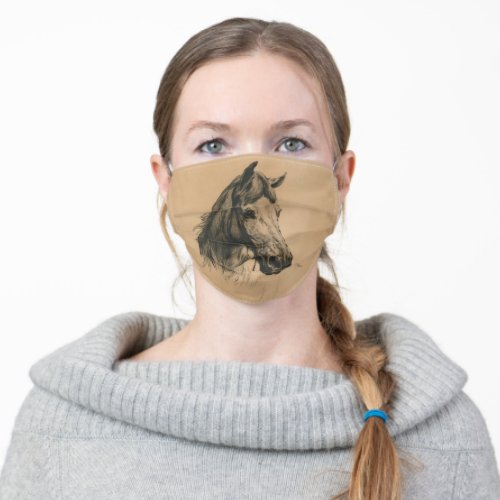 Horses Head by Heywood Hardy Adult Cloth Face Mask