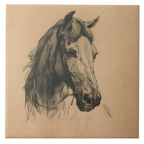 Horses Head by Heywood Hardy Ceramic Tile
