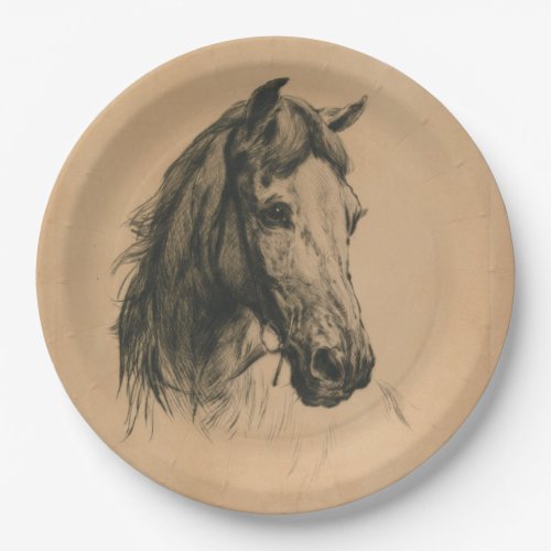 Horses Head by Heywood Hardy Paper Plates