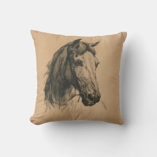 Horses Head by Heywood Hardy Throw Pillow