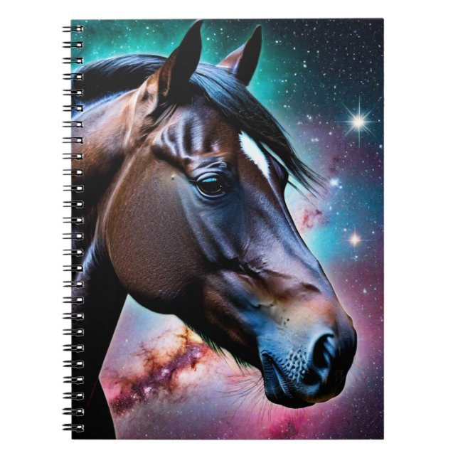 Horse's Head with a Galaxy Background Notebook (Front)