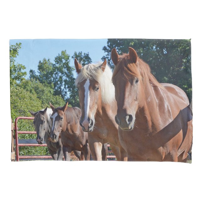 Horses Headed Back To The Barn Pillow Case (Front)