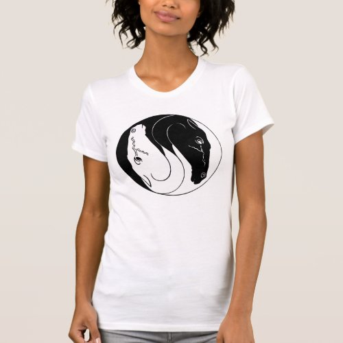 Horses heads yin yang T_Shirt