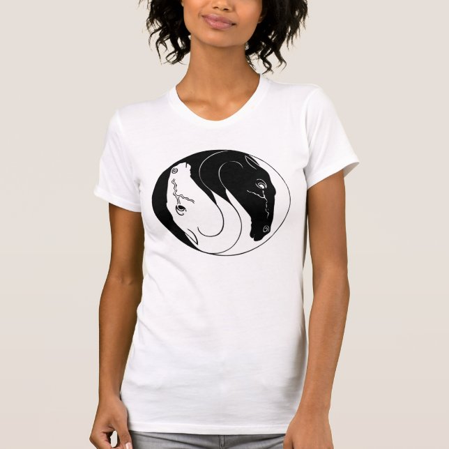 Horse's heads yin yang T-Shirt (Front)