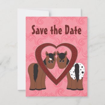 Horses & Heart Save The Date Announcement by TheCutieCollection at Zazzle