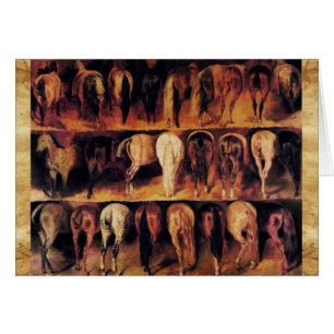 Horses' Hindquarters ,brown parchment Cards