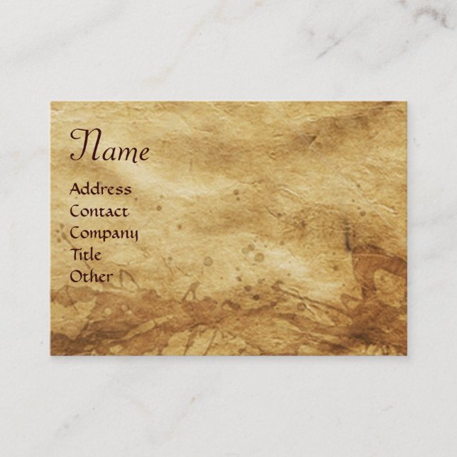 Horses' Hindquarters, Parchment Monogram Business Card (Front)