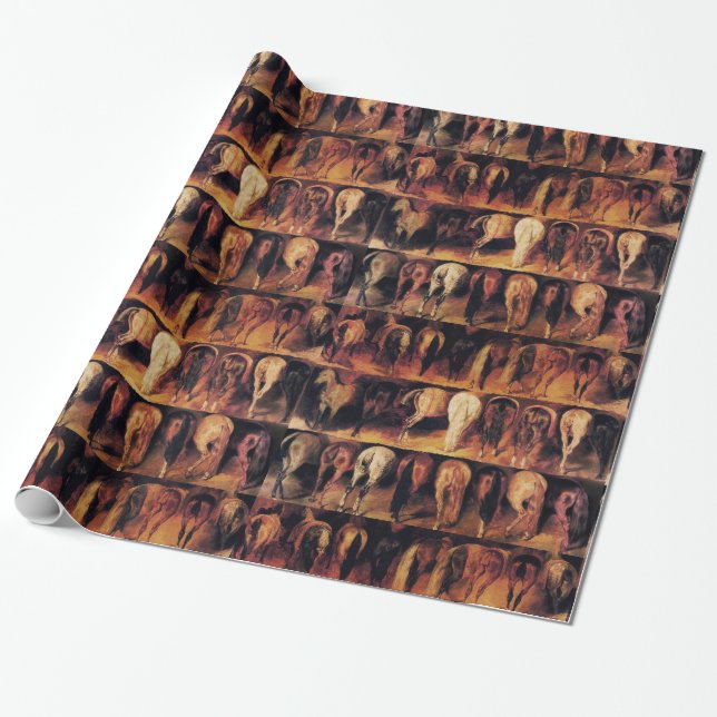 Horses' Hindquarters Wrapping Paper (Unrolled)