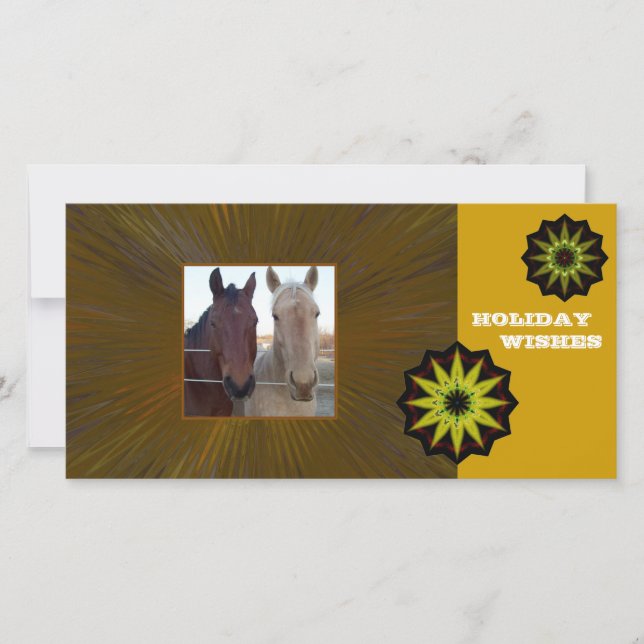 Horses Holiday Wishes Card (Front)