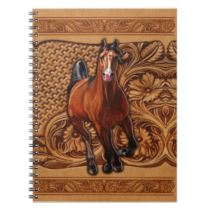 [Horses]Horse Leather Embossed Notebook