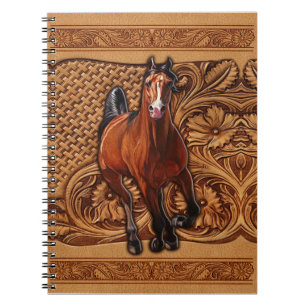 [Horses]Horse Leather Embossed Notebook
