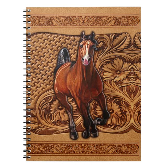 [Horses]Horse Leather Embossed Notebook (Front)