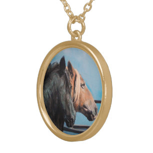 Horses/Horses/Horses Gold Plated Necklace