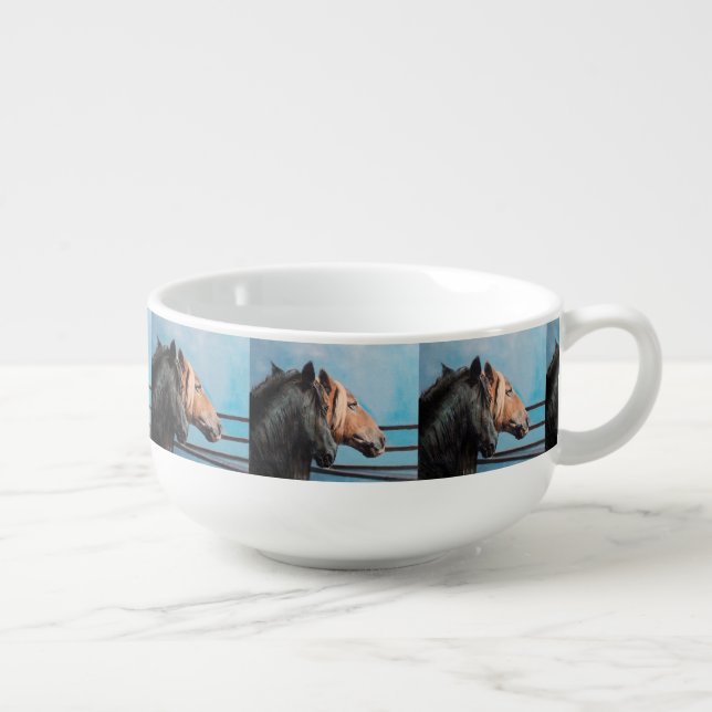 Horses/Horses/Horses Soup Mug (Left)