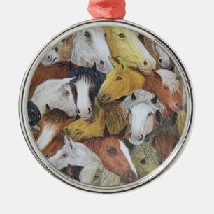 Horses Horses Metal Ornament