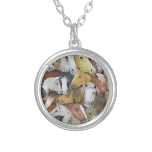 Horses Horses Silver Plated Necklace
